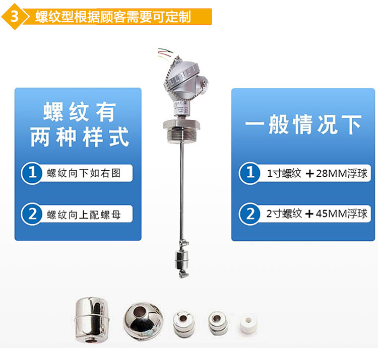 投入式浮球液位計(jì)螺紋分類(lèi)圖